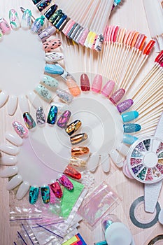 Materials for manicure on a white background. studio shot