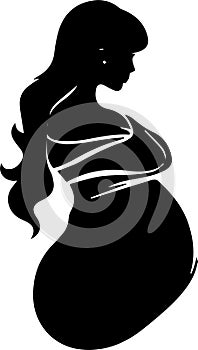 Maternal Glow: Radiant Vector Silhouette of an Expecting Mother