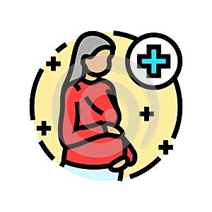 maternal health gynecologist color icon vector illustration