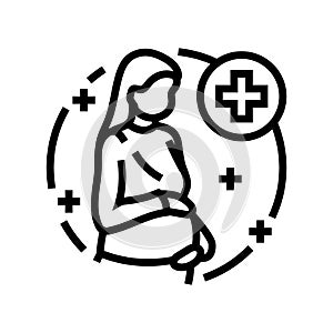 maternal health gynecologist line icon vector illustration