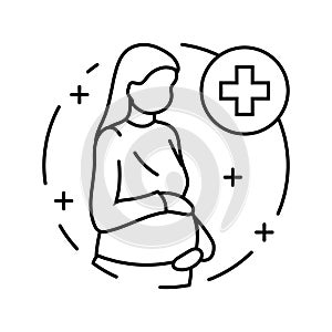 maternal health gynecologist line icon vector illustration