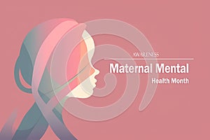 Maternal Mental Health Awareness. silhouette of a woman\'s mother