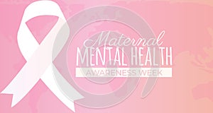 Maternal Mental Health Awareness Week Illustration Design with Ribbon