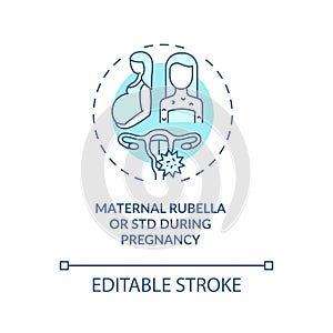 Maternal rubella and STD during pregnancy concept icon