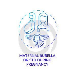 Maternal rubella and STD during pregnancy concept icon