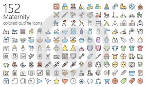 Maternity colored outline iconset