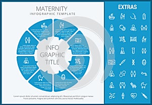 Maternity infographic template, elements and icons