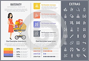 Maternity infographic template, elements and icons