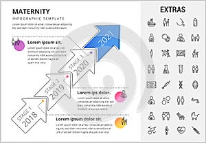 Maternity infographic template, elements and icons