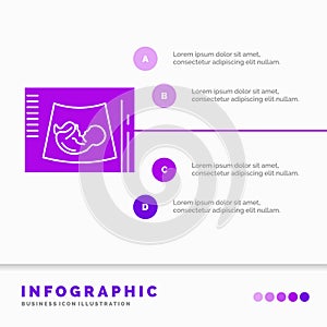 Maternity, pregnancy, sonogram, baby, ultrasound Infographics Template for Website and Presentation. GLyph Purple icon infographic