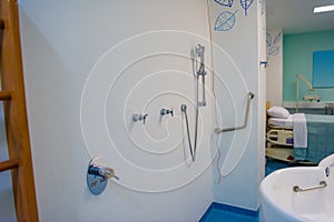 Maternity ward in a hospital with a bath for birth in water