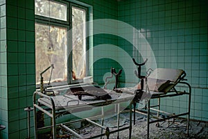 Maternity ward in No. 126 hospital in Pripyat ghost town, Chernobyl Nuclear Power Plant Zone of Alienation, Ukraine