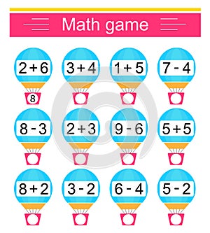 Game for kids. Developing numeracy skills.