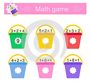 Math activity for children. Number range up to 10. Developing numeracy skills. Vector