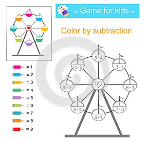 Math activity for kids. Developing numeracy skills. Number range up to 10.