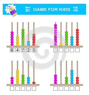 Math activity for kids. Developing numeracy skills. Number range up to 10. photo