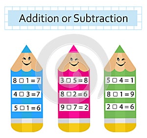 Math activity for children. Number range up to 10. Developing numeracy skills. Vector