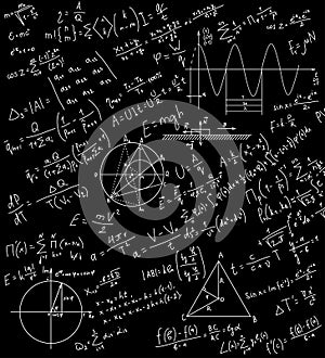 Math background. Mathematic pattern on blackboard