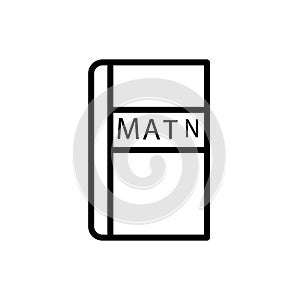 Math book icon vector isolated on white background, Math book sign , line and outline elements in linear style