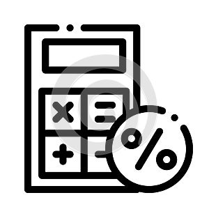 Math Calculator for Calculations Icon Vector Outline Illustration