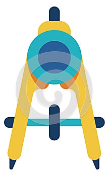 Math compass flat icon. Color school supply
