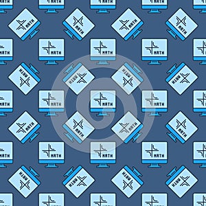 Math Computer vector Mathematics PC concept blue seamless pattern