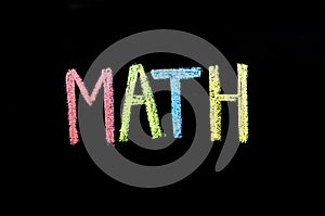 Math drawn on chalkboard