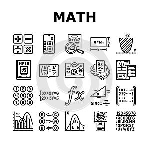 math education school science icons set vector