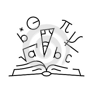 math education science line icon vector illustration