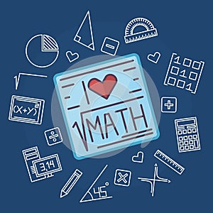 Math education vector background