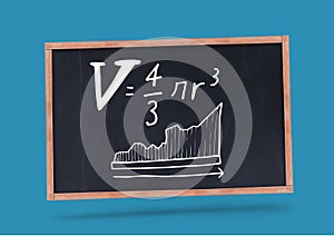 math equations on blackboard with chalk