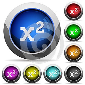 Math exponentiation round glossy buttons