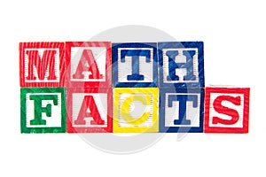 Math Facts - Alphabet Baby Blocks on white