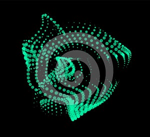 Math flow template for presentation. Light-emitting lines highlighting regularity space of particles. Ordered sinusoidal science.