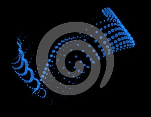 Math flow template for presentation. Light-emitting lines highlighting regularity space of particles. Ordered sinusoidal science.
