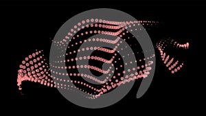 Math flow template for presentation. Light-emitting lines highlighting regularity space of particles. Ordered sinusoidal science.