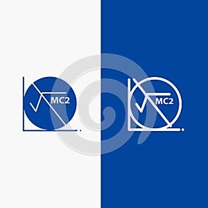 Math, Formula, Math Formula, Education Line and Glyph Solid icon Blue banner