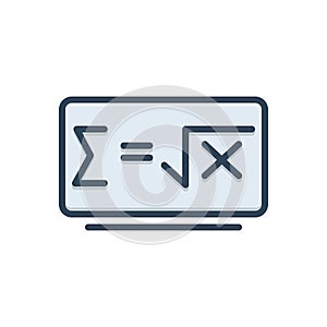 Color illustration icon for Math Formula, math and knowledge