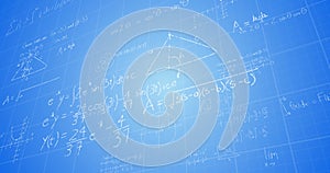 Math formulas on blackboard