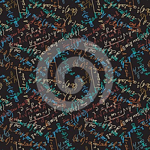 Math formulas drawing Seamless Pattern Multicolor