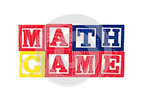 Math Game - Alphabet Baby Blocks on white