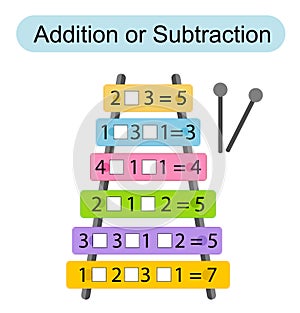 Math game for children. Number range up to 10. Developing numeracy skills. photo