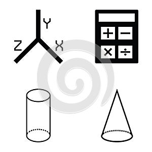 Math icon set illustration design