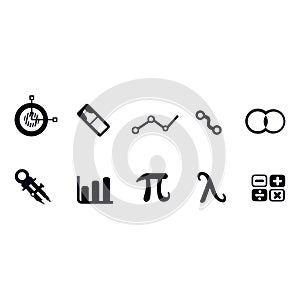 Math Icons web vector design black and white