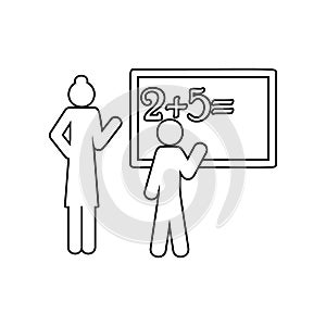 math lesson icon. Element of back to school for mobile concept and web apps icon. Outline, thin line icon for website design and