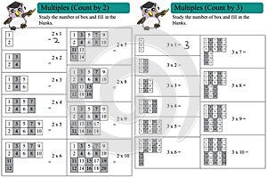 Math multiples count by 2 and 3