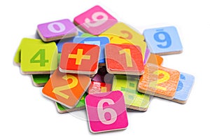 Math Number colorful on white background