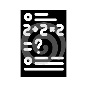 math problems glyph icon vector illustration black