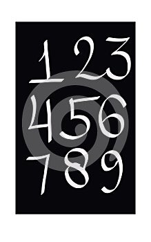 Math`s number icon illustration,black background