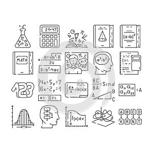 math science education school icons set vector